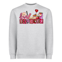 Heather Grey valentines day teacher Heavyweight Sweatshirt - AdoDesignShop