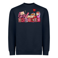 Navy valentines day teacher Heavyweight Sweatshirt - AdoDesignShop