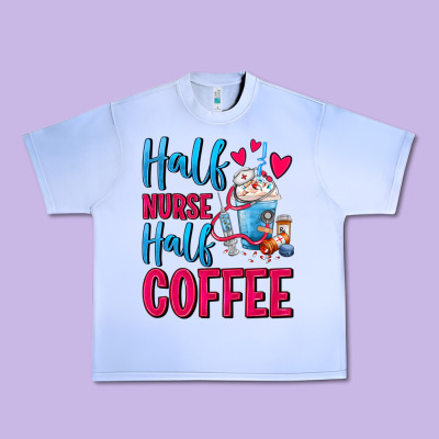 Half Nurse Half Coffee Urban Heavy Tee Designed By Fadigitalartstudio