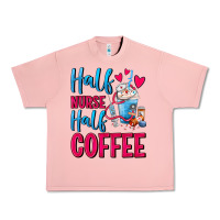 Salmon Half Nurse Half Coffee Urban Heavy Tee - FaDigitalArtStudio