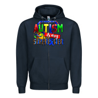 Navy autism is my superpower Zipper Hoodie - AdoDesignShop