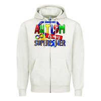 Oatmeal Heather autism is my superpower Zipper Hoodie - AdoDesignShop