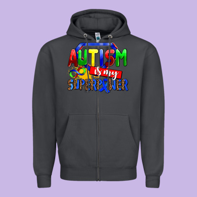Autism Is My Superpower Zipper Hoodie Designed By Adodesignshop