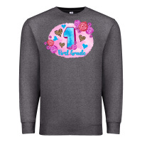 Charcoal Heather back to school flowers first grade 3200x2400 Premium Sweatshirt - AdoDesignShop