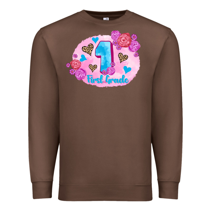Back To School Flowers First Grade 3200x2400 Premium Sweatshirt by AdoDesignShop | Teevron