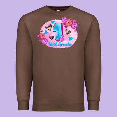 Back To School Flowers First Grade 3200x2400 Premium Sweatshirt Designed By Adodesignshop