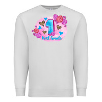 Dove Grey back to school flowers first grade 3200x2400 Premium Sweatshirt - AdoDesignShop