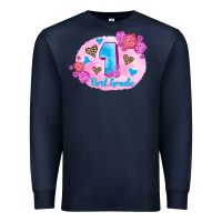 Navy back to school flowers first grade 3200x2400 Premium Sweatshirt - AdoDesignShop