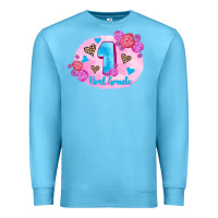 Ocean Blue back to school flowers first grade 3200x2400 Premium Sweatshirt - AdoDesignShop
