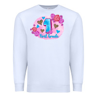 White back to school flowers first grade 3200x2400 Premium Sweatshirt - AdoDesignShop