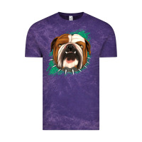 Cloud Purple Bulldog Green glitter Vintage Tee - Jasminsmagicworld