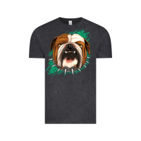 Vintage Black Bulldog Green glitter Vintage Tee - Jasminsmagicworld