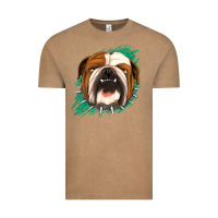 Vintage Coffee Bulldog Green glitter Vintage Tee - Jasminsmagicworld