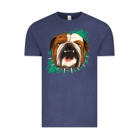 Vintage Denim Bulldog Green glitter Vintage Tee - Jasminsmagicworld