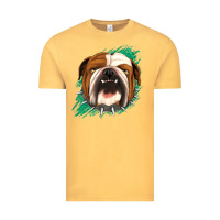 Vintage Mustard Bulldog Green glitter Vintage Tee - Jasminsmagicworld
