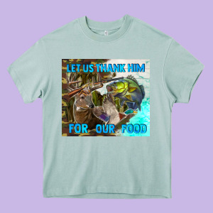 Let Us Thank Hım For Our Food Heavy Core Tee Designed By Tumblerdesignbyshophia
