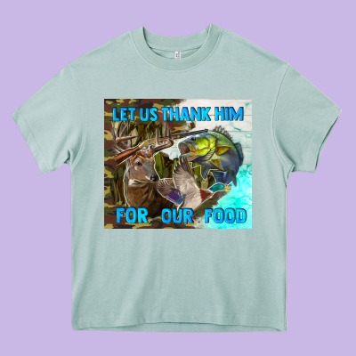 Let Us Thank Hım For Our Food Heavy Core Tee Designed By Tumblerdesignbyshophia