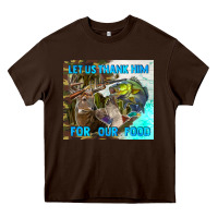 Chocolate Brown let us thank hım for our food Heavy Core Tee - TumblerDesignByShophia