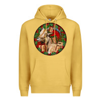 Antique Gold Spanish Goat Christmas Premium Hoodie - LillyAllenDesigns