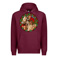 Burgundy Spanish Goat Christmas Premium Hoodie - LillyAllenDesigns
