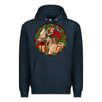 Navy Spanish Goat Christmas Premium Hoodie - LillyAllenDesigns