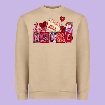Valentines Day Nurse Heavyweight Sweatshirt Designed By Adodesignshop