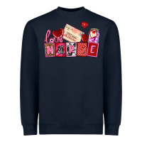 Navy valentines day nurse Heavyweight Sweatshirt - AdoDesignShop