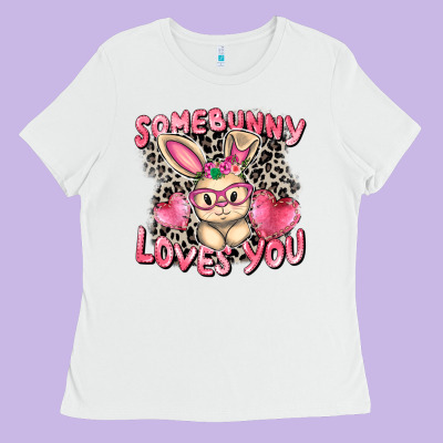 Somebunny Loves You Easter Day Ladies Tee Designed By Cowgirlartshop
