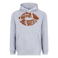 Heather Grey football lips Heavyweight Hoodie - AdoDesignShop