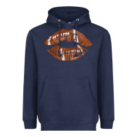 Navy football lips Heavyweight Hoodie - AdoDesignShop