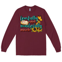 Burgundy Fearfully And Wonderfully Made Long Sleeve Tee - BundleAndBundleShop