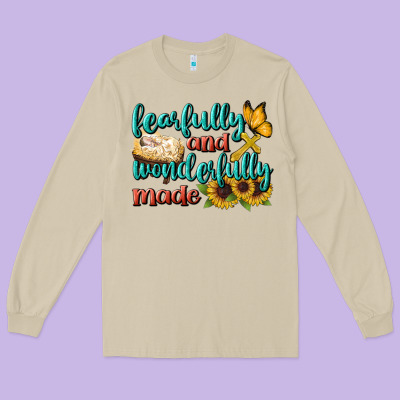 Fearfully And Wonderfully Made Long Sleeve Tee Designed By Bundleandbundleshop