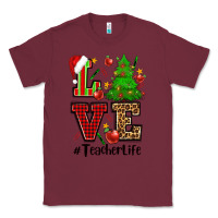 Burgundy love teacher life christmas Classic Tee - CowGirlArtShop