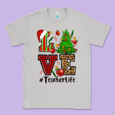 Love Teacher Life Christmas Classic Tee Designed By Cowgirlartshop
