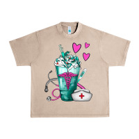 French Oak Nurse Frappe Urban Heavy Tee - FaDigitalArtStudio
