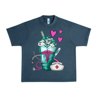 Midnight Navy Nurse Frappe Urban Heavy Tee - FaDigitalArtStudio