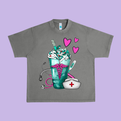 Nurse Frappe Urban Heavy Tee Designed By Fadigitalartstudio