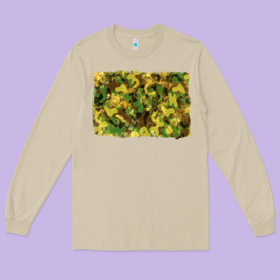 Camouflage Glitter Background Long Sleeve Tee Designed By Ranaportraitstore
