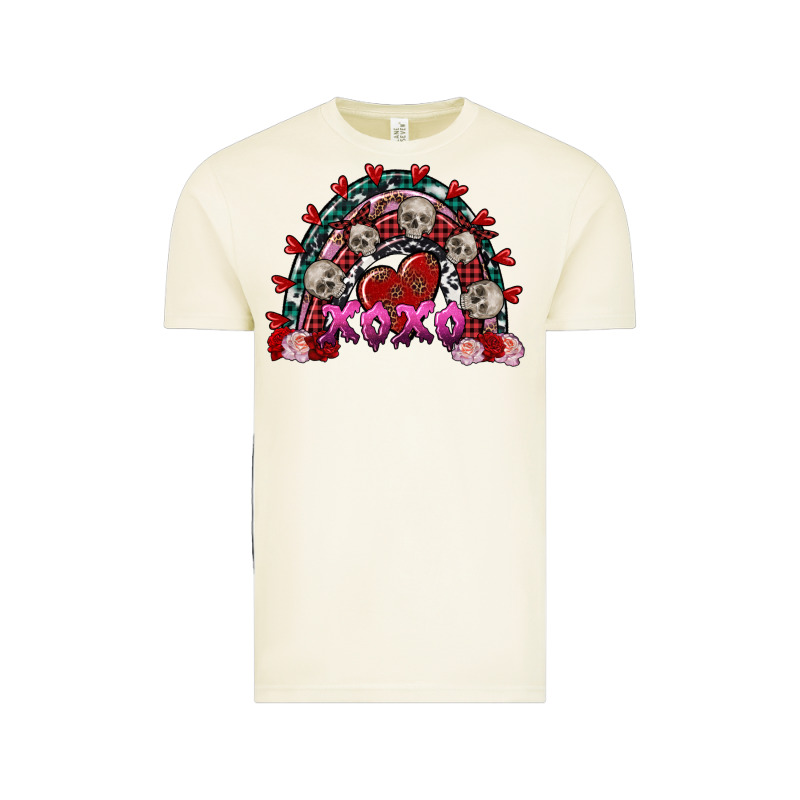 Skull Xoxo Rainbow Valentine's Day Vintage Tee by FaDigitalArtStudio | Teevron