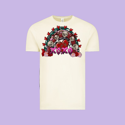 Skull Xoxo Rainbow Valentine's Day Vintage Tee Designed By Fadigitalartstudio