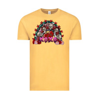 Vintage Mustard Skull Xoxo rainbow Valentine's Day Vintage Tee - FaDigitalArtStudio