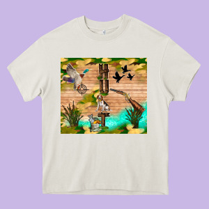 Hunting Life Heavy Core Tee Designed By Tumblerdesignbyshophia