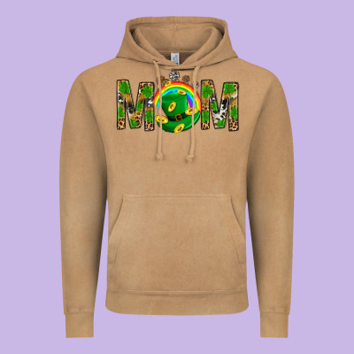 Western Mom With Shamrocks Vintage Hoodie Designed By Bundleandbundleshop