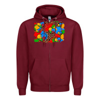 Burgundy autism heart background Zipper Hoodie - AdoDesignShop