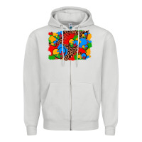 Dove Grey autism heart background Zipper Hoodie - AdoDesignShop