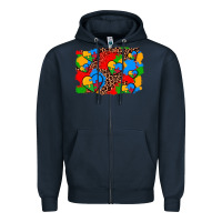 Navy autism heart background Zipper Hoodie - AdoDesignShop