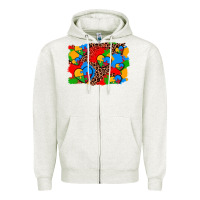 Oatmeal Heather autism heart background Zipper Hoodie - AdoDesignShop