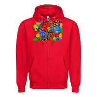 Red autism heart background Zipper Hoodie - AdoDesignShop