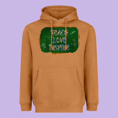Teach Love Inspire Chalkboard Heavyweight Hoodie Designed By Adodesignshop