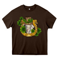 Chocolate Brown st patricks day goat horseshoe shamrock Heavy Core Tee - RanaPortraitStore